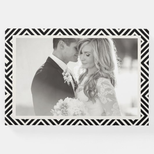 クラシックギリシャ鍵幾何結婚の写真 ゲストブック (正面)