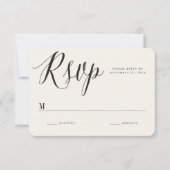 クラシックギリシャ鍵書道スクリプトシック結婚ズ 出欠カード (正面)