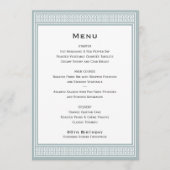 クラシックギリシャ鍵誕生日グレーディナーフラットメニュー メニュー (正面)