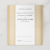 クラシックギリシャ鍵誕生日金ゴールドカスタム折り畳み プレイスカード (外部開封)