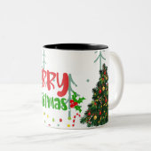 クラシッククリスマスのアイコン ツートーンマグカップ (正面右)