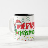 クラシッククリスマスのアイコン ツートーンマグカップ (正面左)