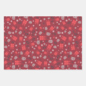 クラシッククリスマスのアイコン ラッピングペーパーシート (正面3)