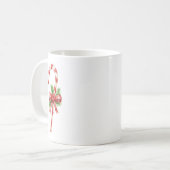 クラシッククリスマスのキャンディケインボウ コーヒーマグカップ (正面左)