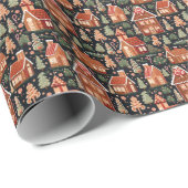 クラシッククリスマスのギンガーブレッドハウス – フェスティバル ラッピングペーパー (ロールコーナー)