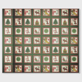 クラシッククリスマスのコラージュのアイコン ラッピングペーパー (フラット)