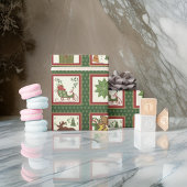 クラシッククリスマスのコラージュのアイコン ラッピングペーパー