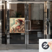 クラシッククリスマスのサンタの窓の貼り付け ウィンドウサイン (オフィスドア)