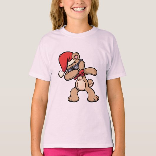 クラシッククリスマスのテディベア Tシャツ (正面)