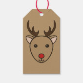 クラシッククリスマスのトナカイのプレゼントラベル ギフトタグ (正面)