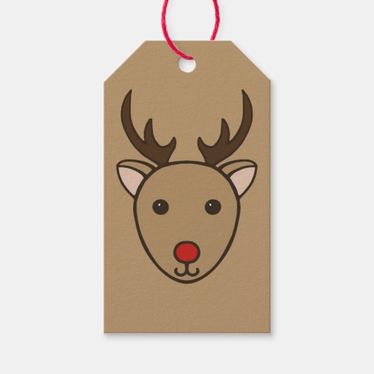 クラシッククリスマスのトナカイのプレゼントラベル ギフトタグ (正面)
