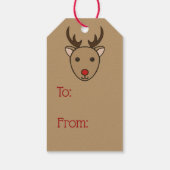 クラシッククリスマスのトナカイのプレゼントラベル ギフトタグ (裏面)