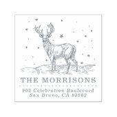 クラシッククリスマスのトナカイの名前と差出人住所 セルフインキングスタンプ (デザイン)