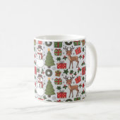 クラシッククリスマスのパターンとプリント コーヒーマグカップ (正面右)