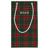 クラシッククリスマスのパーソナライズされた名前 スモールペーパーバッグ (裏面)