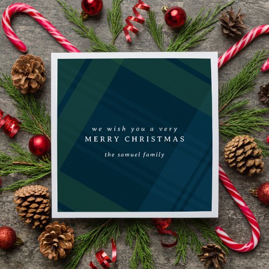 クラシッククリスマスのプシンプルライパーソナライズされたド スタンダードカクテルナプキン