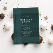 クラシッククリスマスのプレッシンプルドのグリーンホリデーパーティー 招待状
