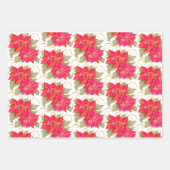 クラシッククリスマスのポインセチア包装紙 ラッピングペーパーシート (正面)