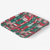 クラシッククリスマスのラッピング紙パターン ペーパープレート (傾斜あり)