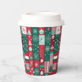 クラシッククリスマスのラッピング紙パターン 紙コップ (裏面)