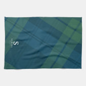 クラシッククリスマスの休日のパーソナライズされた格子飾り キッチンタオル (横)