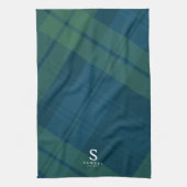 クラシッククリスマスの休日のパーソナライズされた格子飾り キッチンタオル (縦)