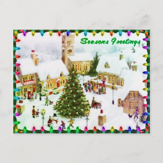 クラシッククリスマスの挨拶はがき シーズンポストカード (正面)