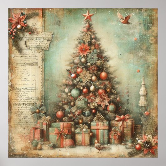 クラシッククリスマスの木のポスター ポスター (正面)