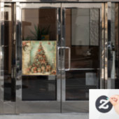 クラシッククリスマスの木の窓の貼り ウィンドウサイン (オフィスドア)