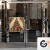 クラシッククリスマスの木の窓の貼り ウィンドウサイン (オフィスドア)