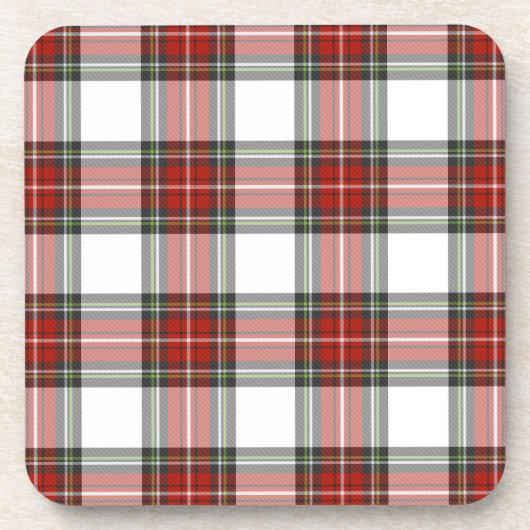 クラシッククリスマスの格子模様 コースター (正面)