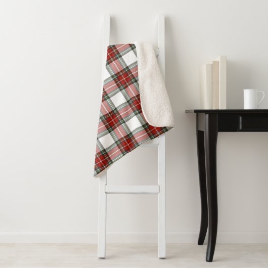 クラシッククリスマスの格子模様 シェルパブランケット (インサイチュ)