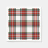 クラシッククリスマスの格子模様 スタンダードカクテルナプキン (正面)