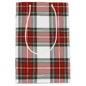 クラシッククリスマスの格子模様 ミディアムペーパーバッグ (正面)