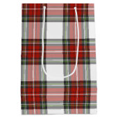 クラシッククリスマスの格子模様 ミディアムペーパーバッグ (裏面)