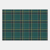 クラシッククリスマスの格子状フェスティバルグリーンホリデー ラッピングペーパーシート (正面3)