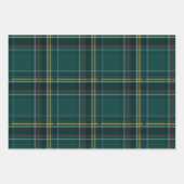 クラシッククリスマスの格子状フェスティバルグリーンホリデー ラッピングペーパーシート (正面)