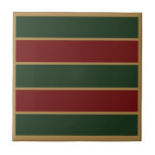 クラシッククリスマスの緑と赤のゴールドトリム タイル (正面)