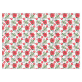 クラシッククリスマスの花が赤と白咲く テーブルクロス (正面(横))