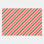 クラシッククリスマスの赤と緑のパターン ラッピングペーパーシート (正面2)