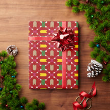 クラシッククリスマスの赤と緑の幾何学的なシームレス柄