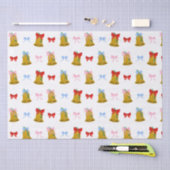 クラシッククリスマスの鐘と弓 薄葉紙 (クラフト)