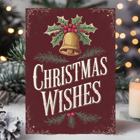 クラシッククリスマスの願いヴィンテージ シーズンカード