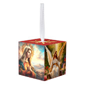 クラシッククリスマスイエズメリーエンジェル キューブオーナメント (裏面アングル)