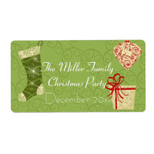 クラシッククリスマスウォーターボトルラベル