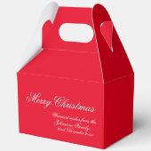 クラシッククリスマスエレガントスクリプトファミリー名（赤） フェイバーボックス (正面)