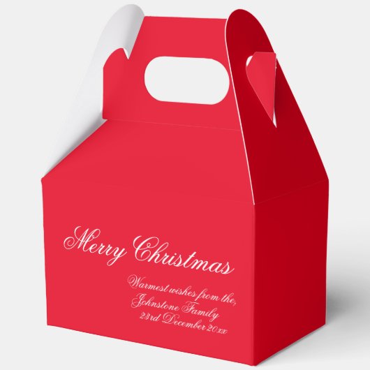 クラシッククリスマスエレガントスクリプトファミリー名（赤） フェイバーボックス (裏面)