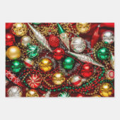 クラシッククリスマスオーナメント ラッピングペーパーシート (正面3)