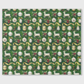 クラシッククリスマスカスタムモノグラムオーナメント ラッピングペーパー (フラット)