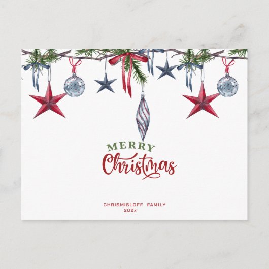 クラシッククリスマスカーカスタムド シーズンポストカード (正面)